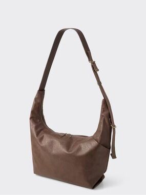GU Vintage Effect Crossbody Bag (Dark Brown)